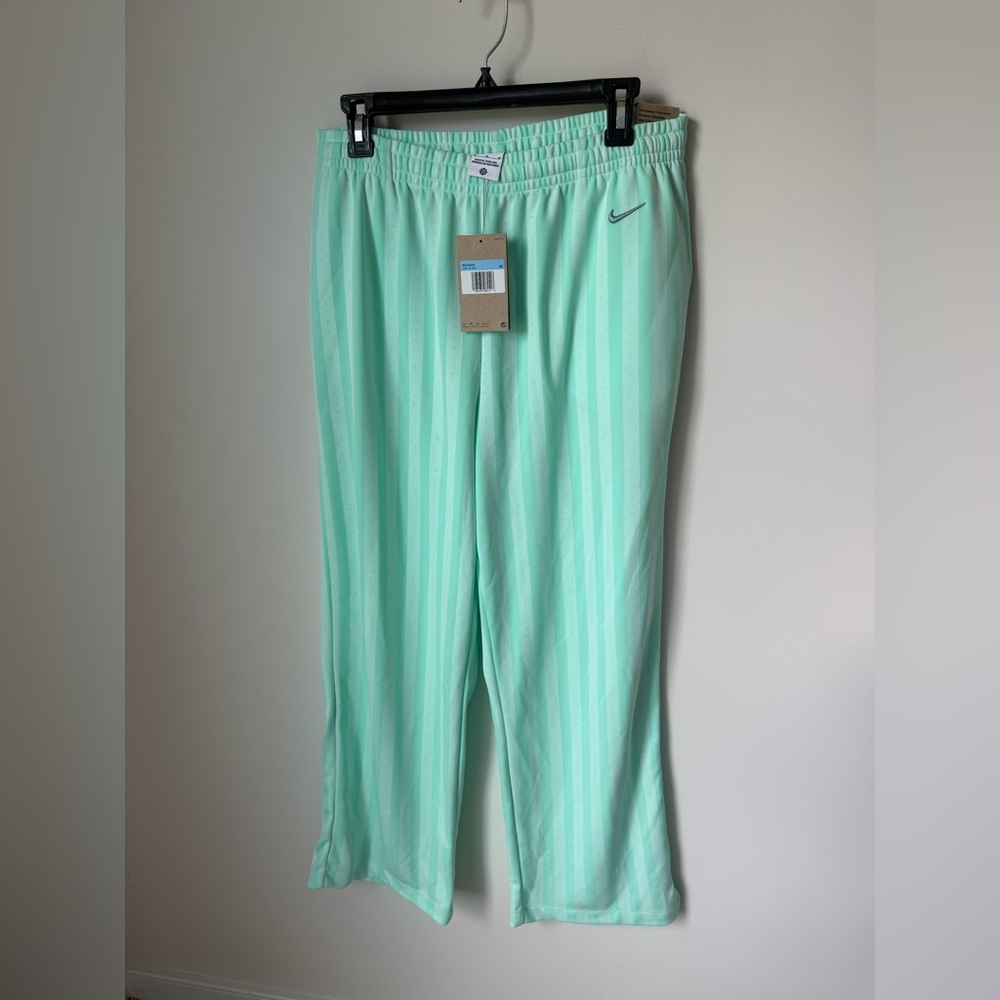 Nike Green stripe wide leg Track Pants
